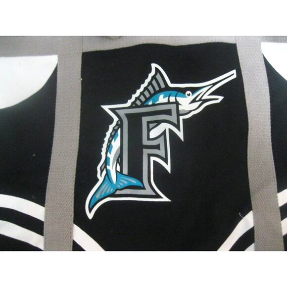 MLB Miami Marlins Style Hand Bag Tote Bag Retro Logo New Florida Black - Picture 2 of 3